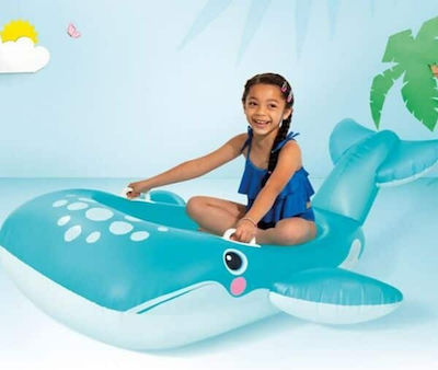 Παιδικό Φουσκωτό Ride On Θαλάσσης 168x140 Cm Χειρολαβές Intex Γαλάζια Φάλαινα