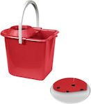 Cyclops Mop Bucket with Squeezer and Wheels Plastic Capacity 15lt Red