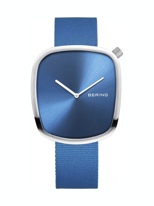 Bering Time Мъжки часовник 40мм на батерия с син текстилен каишка