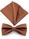 Legend Accessories Set Papion din material textil cu batista Portocaliu