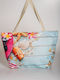 Beach Bag from Canvas Light Blue