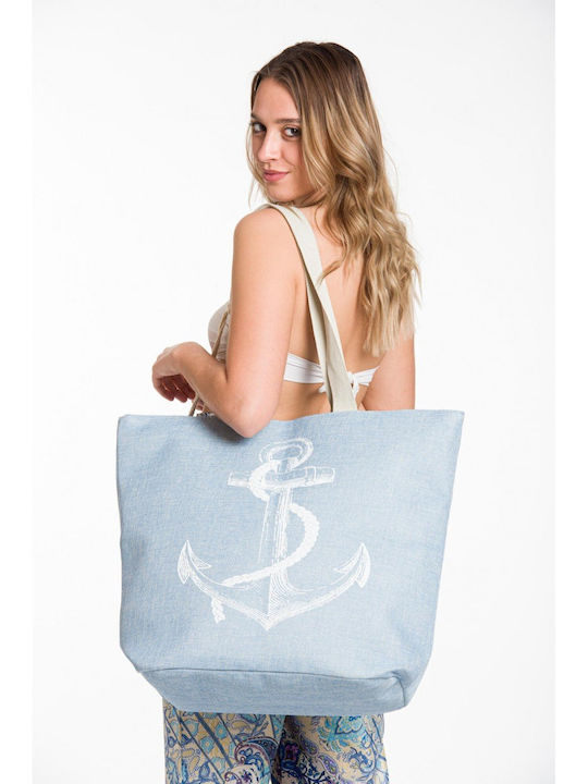 Beach Bag made of Canvas Blue