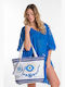 Beach Bag from Canvas with design Eye White