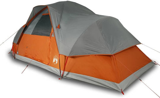 vidaXL Camping Tent Tunnel Orange 3 Seasons for 9 People 488x274x190cm
