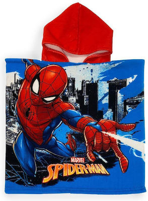 Πόντσο Θαλάσσης Quick Dry Marvel Spider-man 17 50x100 Sky Blue 100% Microfiber