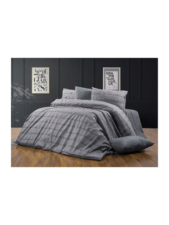 Dimcol Αρίσβη Σετ Σεντόνια Μονά 160x240εκ. 472 Grey (3τμχ)
