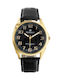 Perfect Herrenuhr 34mm Batterie mit Schwarz Lederarmband