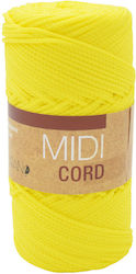 Midi Cord Yarn 200g Needle No4 135m Yellow Fluo...