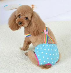 Hund Windel Polka Dot Blau Hosenträger Rücken 31cm Hund Windel Polka Dot Blau Hosenträger Rücken 31cm