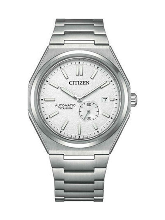 Citizen Ανδρικό Ρολόι 41mm Αυτόματο με Ασημί Με...