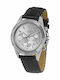 Jacques Lemans Herrenuhr Batterie mit Schwarz Lederarmband