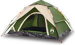 vidaXL Automat Cort de camping Igloo Verde 3 Sezoane pentru 5 persoane 223x223x155cm