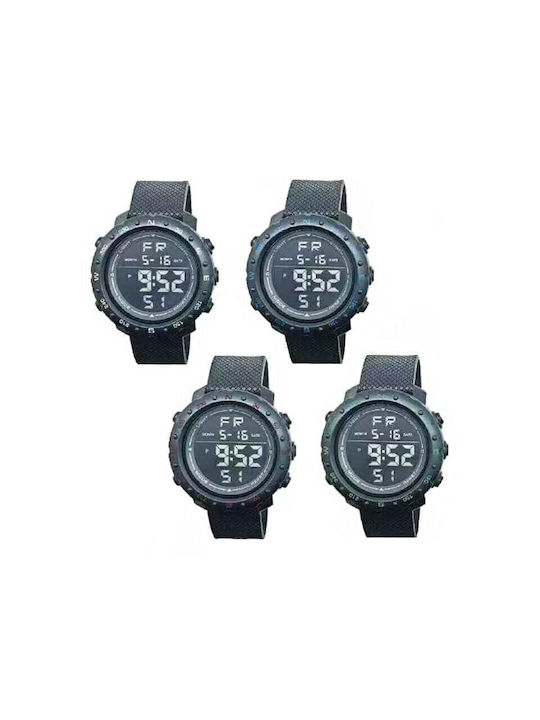 Digital Watch Battery with Blue Fabric Strap