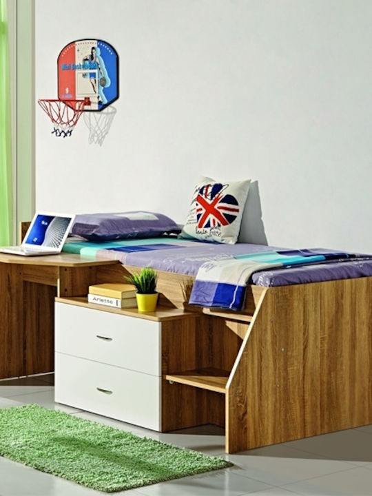 Kids Bed Semi Double with Desk for Mattress 137x203.6cm