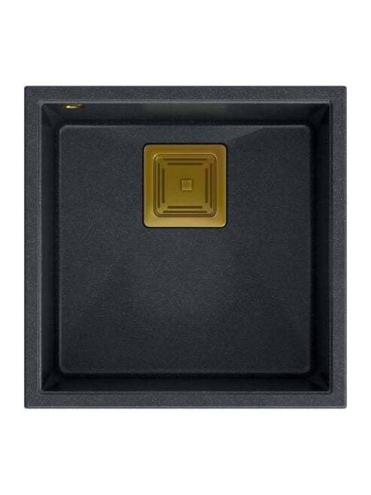 Quadron Ένθετος Νεροχύτης από Συνθετικό Γρανίτη Μ42xΠ42cm Μαύρος