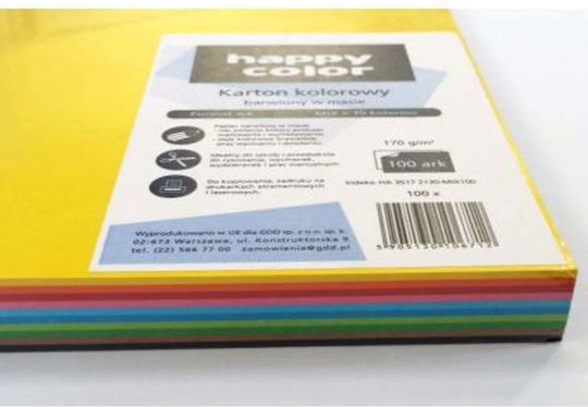 Happy Color Druckpapier A4 170gr/m² 1x100 Blätter Mehrfarbig