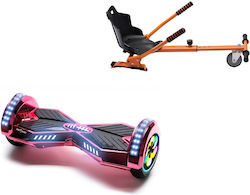 Smart Balance Wheel Transformers Electropink Pro Hoverboard και 10km Αυτονομία σε Πορτοκαλί Χρώμα με Κάθισμα