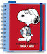 Agenda academică cu copertă moale în spirală 2024/2025 zilnică 11 luni 14x16cm Snoopy