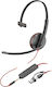 Poly Blackwire 3215 USB-C HS On Ear Multimedia Ακουστικά με μικρόφωνο και σύνδεση USB-A / USB-C