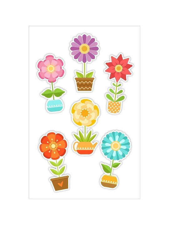 LearnHow Autocolant Decorativ pentru Copii Sticlă Flowers 6buc