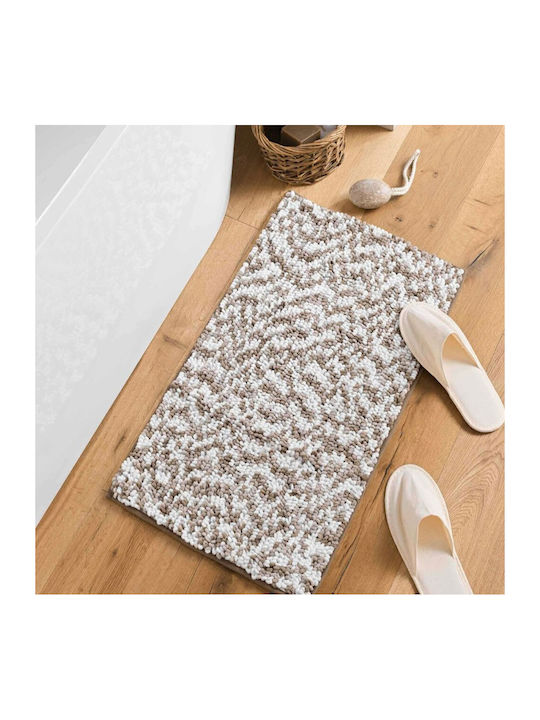 Kipper Πατάκι Μπάνιου Friza Sand-brown 45x75εκ.