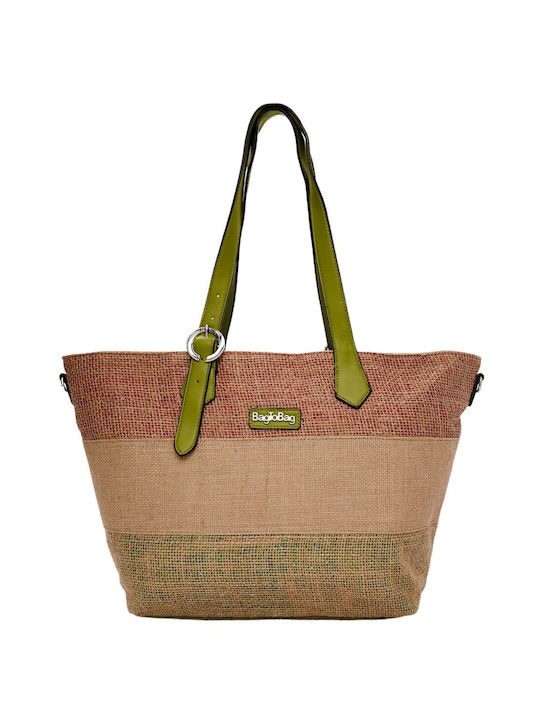 Bag to Bag Ψάθινη Women's Bag Shoulder Green