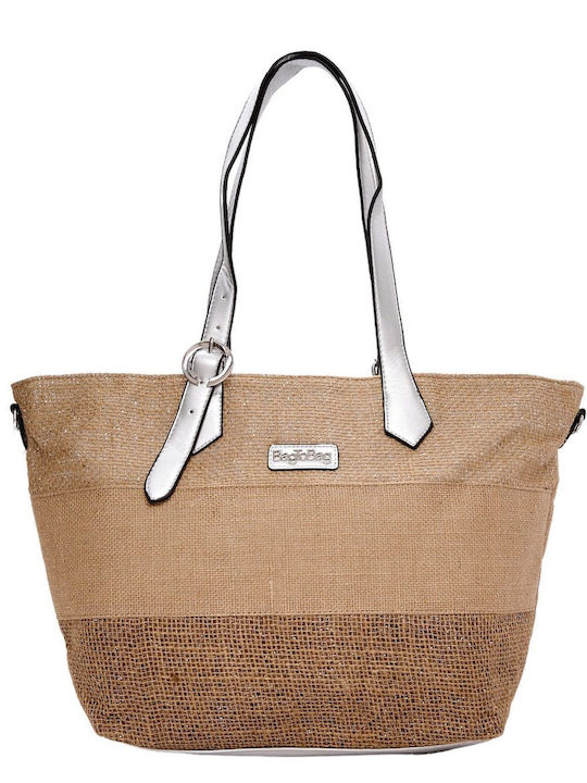 Bag to Bag Ψάθινη Damen Tasche Schulter Silber