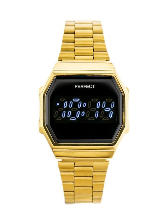 Perfect Digital Uhr mit Gold Metallarmband