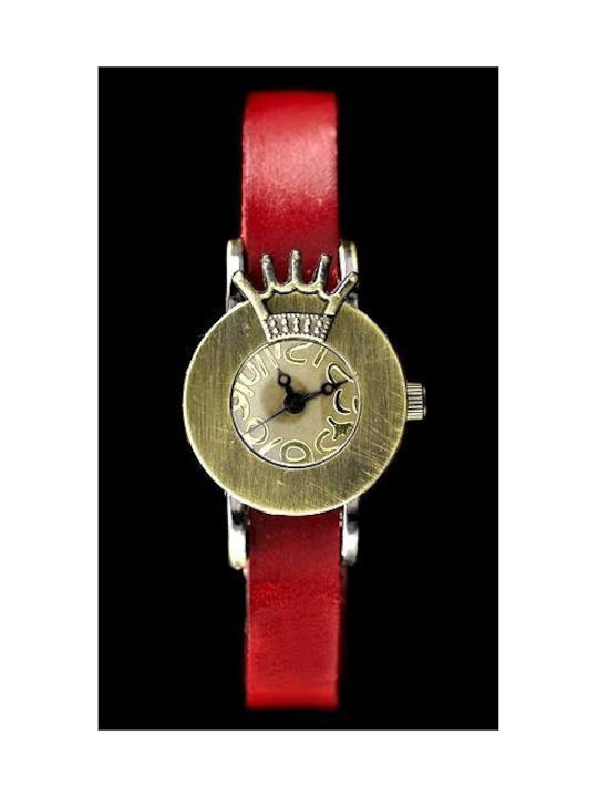 Inny Watch with Red Leather Strap