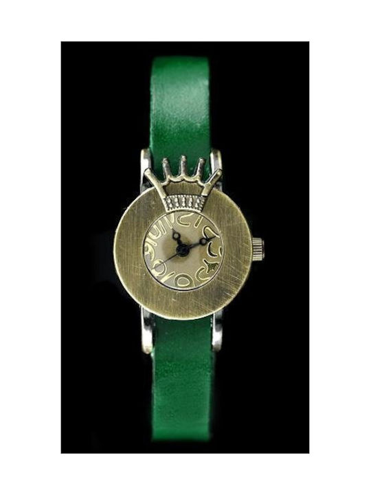 Inny Watch with Green Leather Strap