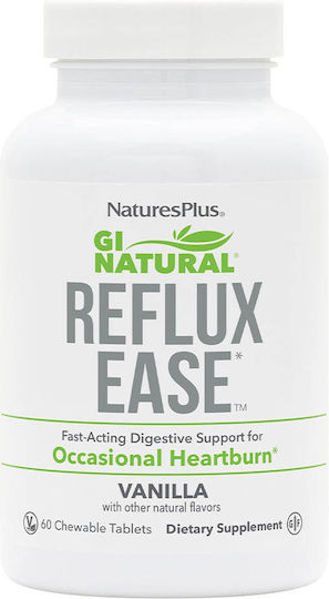 GI Natural® Reflux Ease 60 Дъвчащи таблетки с вкус на ванилия