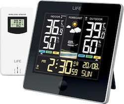 Life 221-0392 Wireless Stație meteorologică Digital Tabelul / Montat pe perete Negru