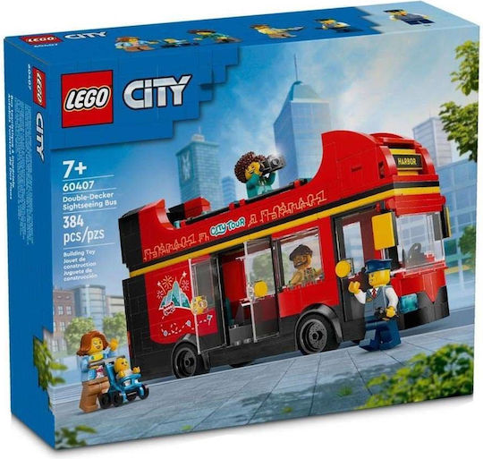 LEGO City Red Double-decker Sightseeing Bus for Ages 7+ 384 Pieces