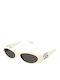 Gucci Women's Sunglasses with White Plastic Frame and Gray Lens GG1660S 004