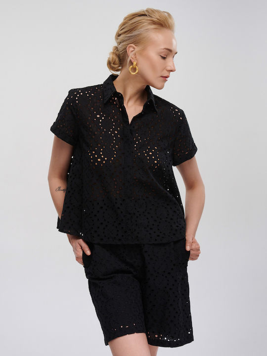 Emme Marella Women's Short Sleeve Shirt Black