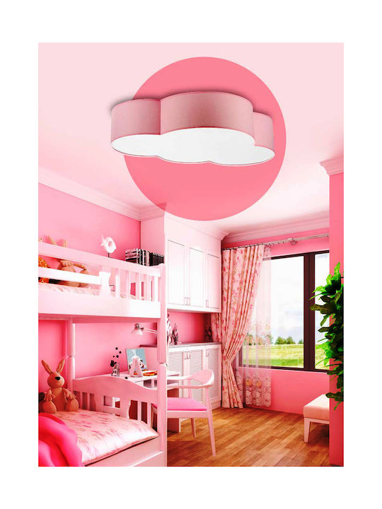 TK Lighting Kids Fabric / Metallic / Plastic Single Mount Ceiling Light E27 Pink 15W