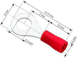 Blow 43-016 Terminale Electrice Cu Inel Izolat Roșu