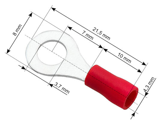 Blow Insulated Ring Terminal Red 43-012