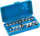 Högert Technik Eckige Steckdosen mit Rahmen Gastgeber 3/8" Set 18Stücke