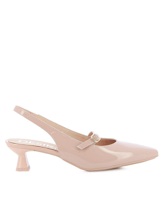 Desiree Shoes Leather Pink Medium Heels