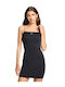 Sommer Mini Sportliches Damenkleid mit Spaghetti-Träger Schwarz