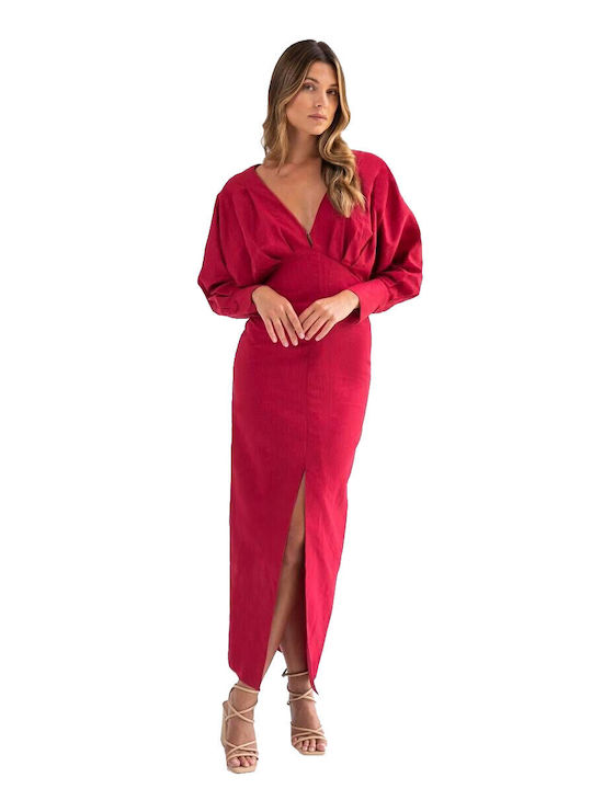 Mind Matter Rochii de vară pentru femei Maxi Rochie cu cămașă Rochie Red