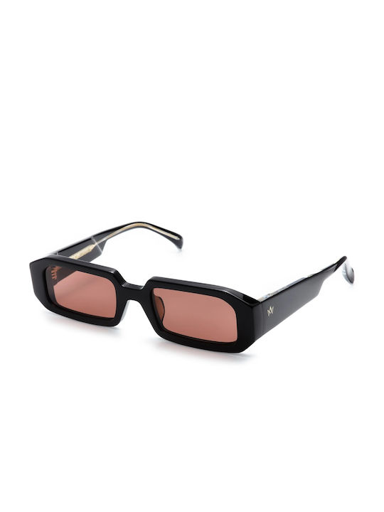Am Eyewear Ollie Sonnenbrillen mit Schwarz Rahmen und Burgundisch Linse 165-BL-RT