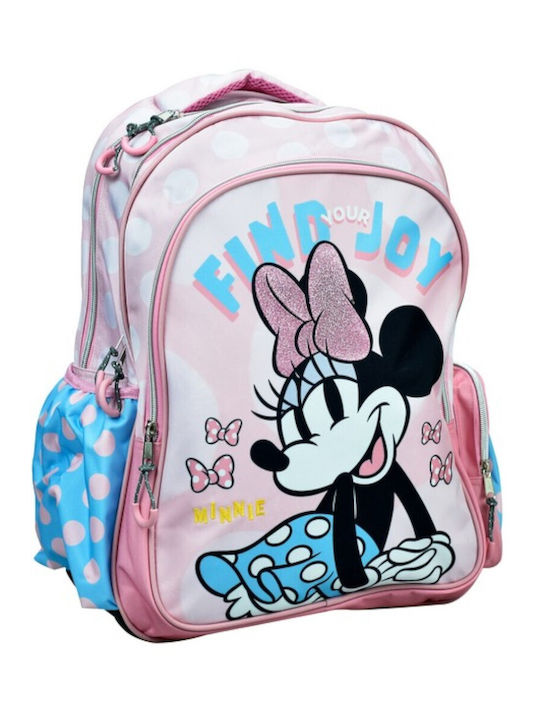 Gim Polka Dot Power School Backpack for Elementary with Water Bottle Holder Pink 27lt