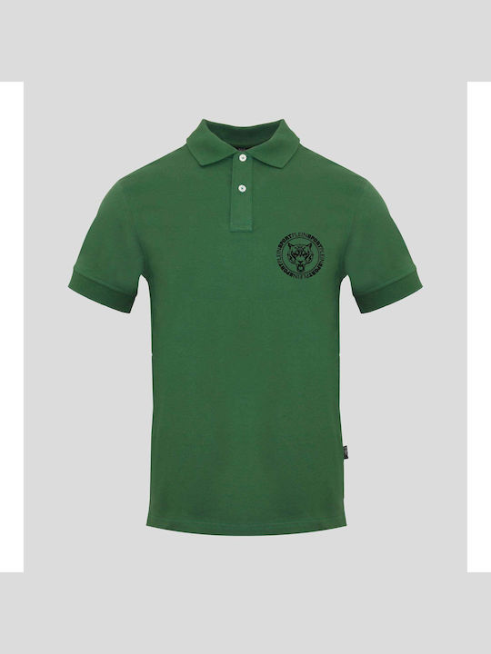 Plein Sport Bluza pentru bărbați cu mâneci scurte Polo Verde