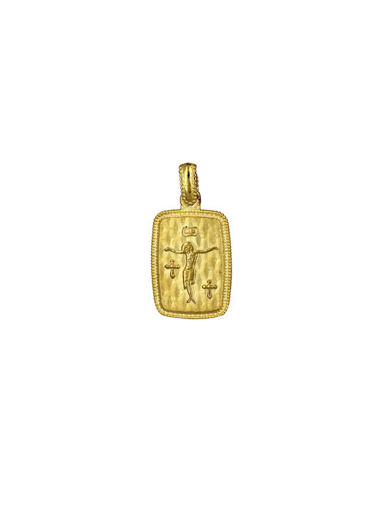 Pendant Kids Talisman Double Sided Constantine from Gold 9K P-67954