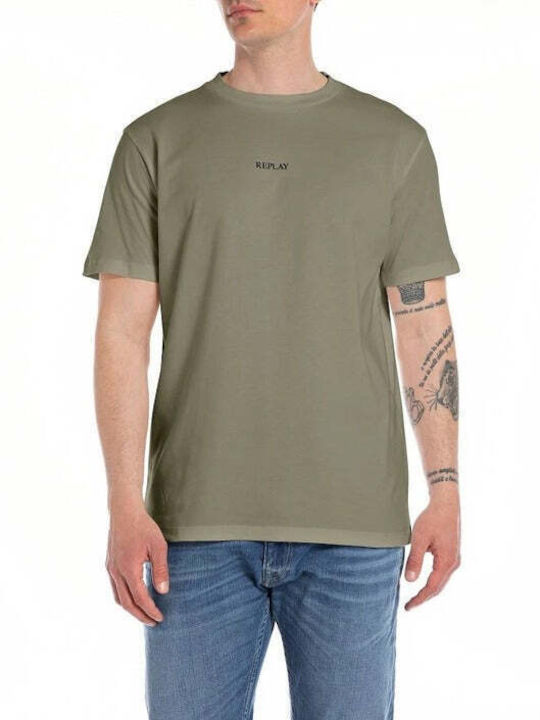 Replay T-shirt Bărbătesc cu Mânecă Scurtă Verde
