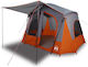 vidaXL Σκηνή Camping Γκρι για 5 Άτομα 340x297x210εκ. Γκρι/Πορτοκαλί