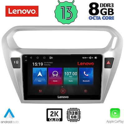 Lenovo Car Audio System for Peugeot 301 Citroen C-Elysee 2013> (Bluetooth/USB/AUX/WiFi/GPS/Apple-Carplay/Android-Auto) with Touch Screen 9"