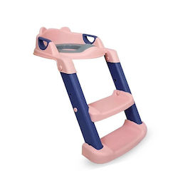 Toddler Toilet Seat with Handles & Stair Pink